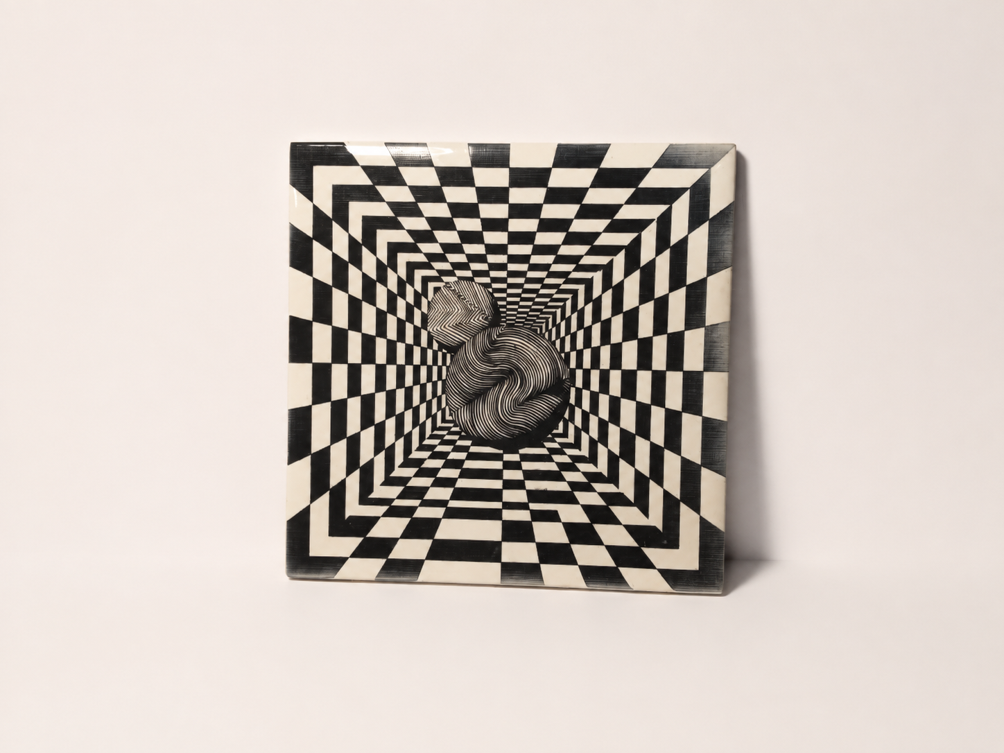 Topographical orbs 6-inch ceramic tile